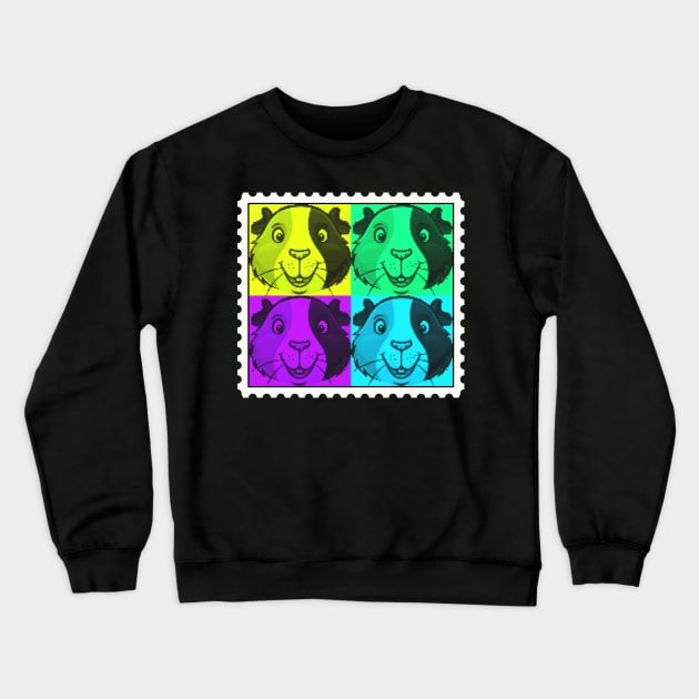 Guinea Pig Postage Stamp Crewneck Sweatshirt by ARTWORKandBEYOND